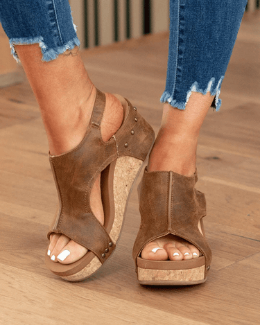 🔥Women's Leather Platform Wedge Sandals